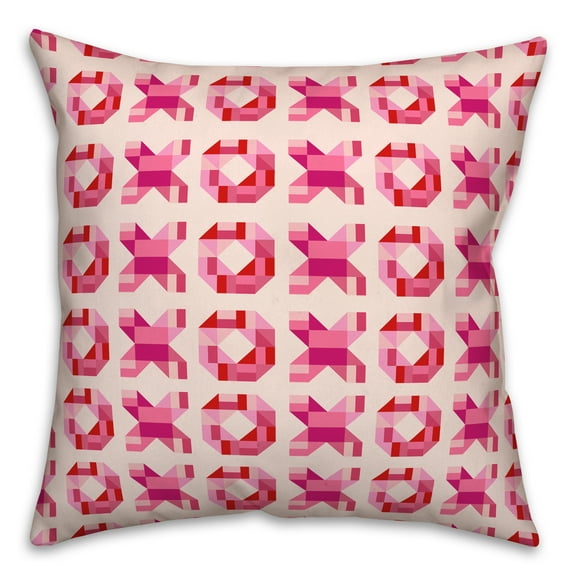 Creative Products XOXO Quilt Pattern 18 x 18 Spun Poly Pillow