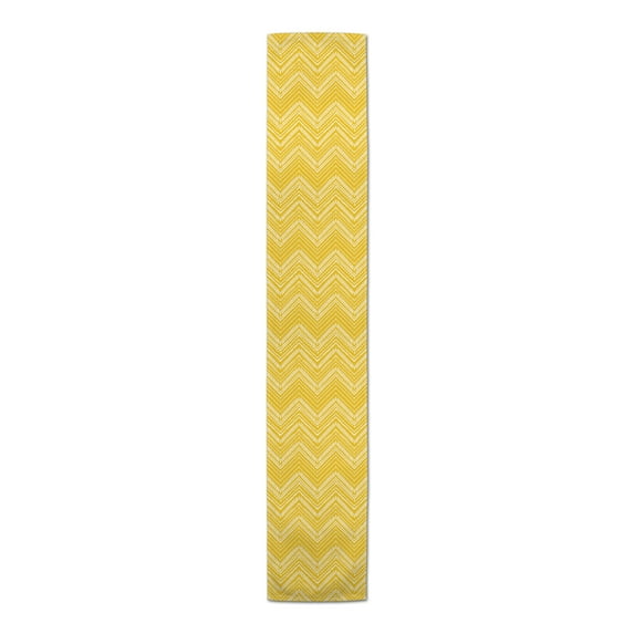Creative Products Yellow Aztec Chevron 16x72 Poly Twill Table Runner