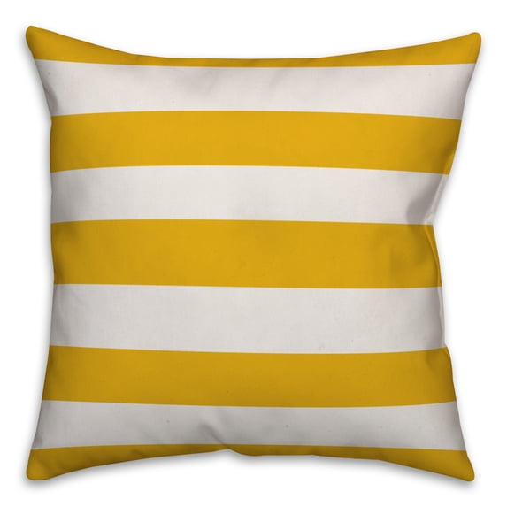 Creative Products Yellow Cabana Stripe 16x16 Spun Poly Pillow