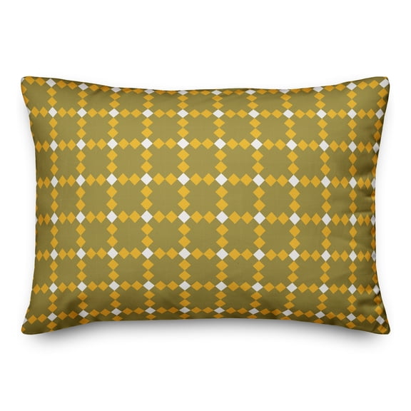 Creative Products Yellow Check Plaid 14x20 Spun Poly Pillow