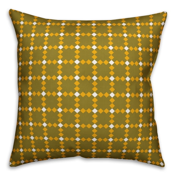 Creative Products Yellow Check Plaid 20x20 Spun Poly Pillow