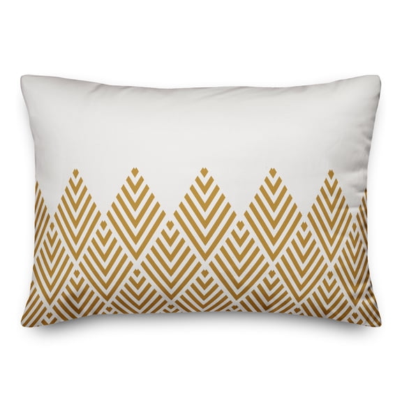Creative Products Yellow Cheveron Leaves Pattern 14x20 Spun Poly Pillow