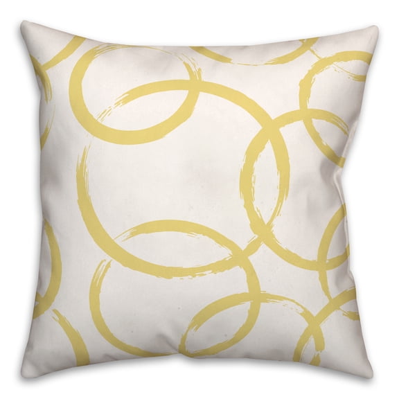 Creative Products Yellow Circles 18x18 Indoor / Outdoor Pillow