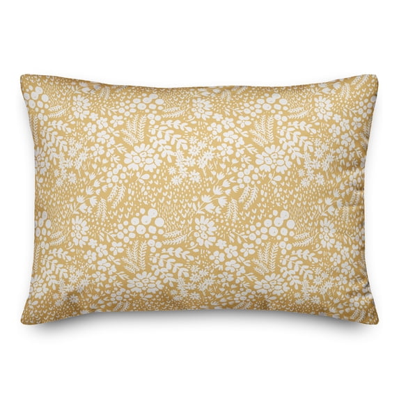 Creative Products Yellow Dainty Floral 20 x 14 Spun Poly Pillow