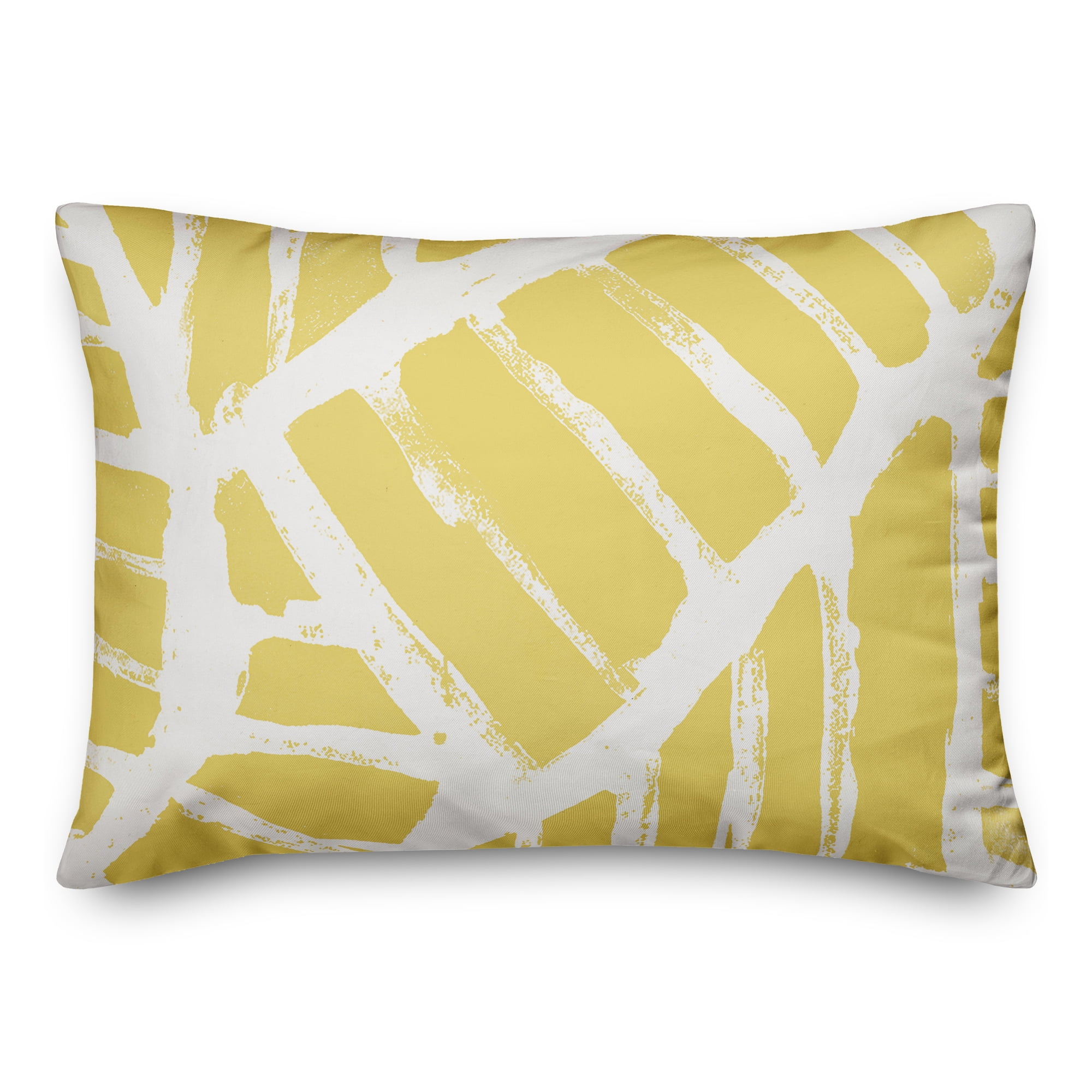 Yellow and White Geometric 14x20 Indoor/Outdoor Lumbar Pillow