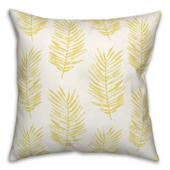 Creative Products Yellow Fern Leaves 18 x 18 Indoor / Outdoor Pillow