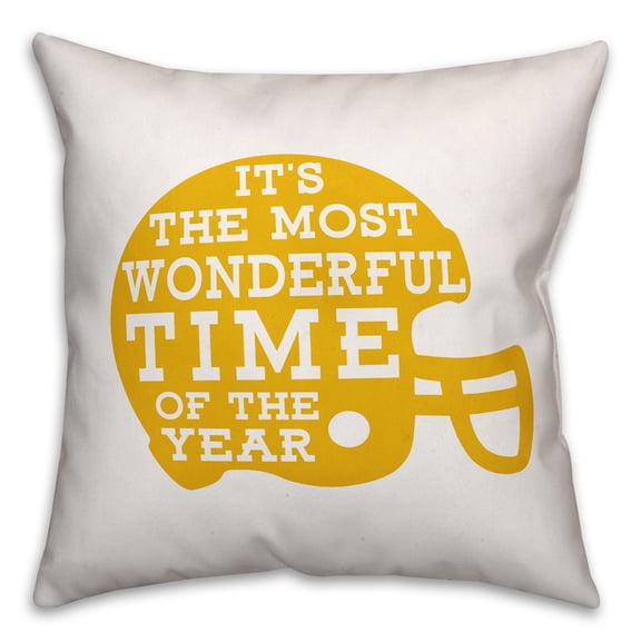 Creative Products Yellow Football Helmet 18x18 Spun Poly Pillow
