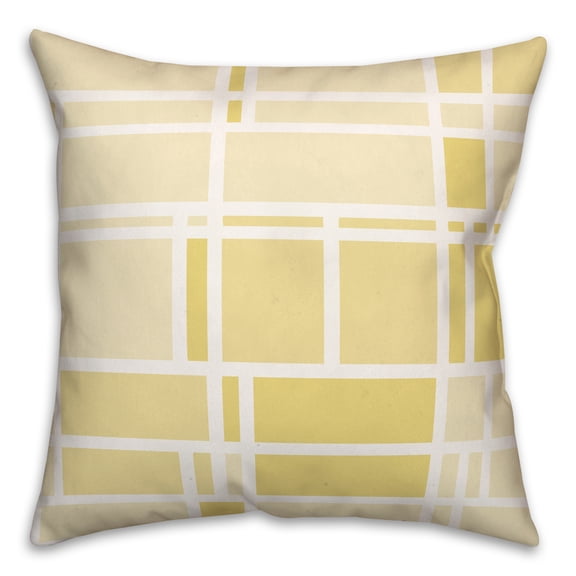 Creative Products Yellow Geo Grid 18x18 Indoor / Outdoor Pillow