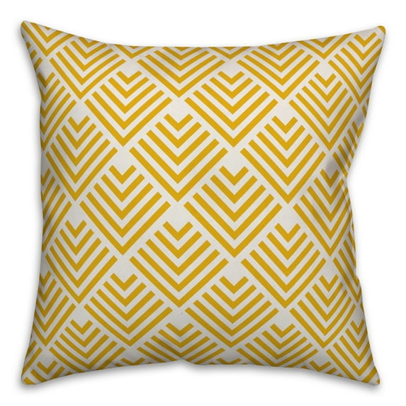 Creative Products Yellow Geometric Arrow 20x20 Spun Poly Pillow
