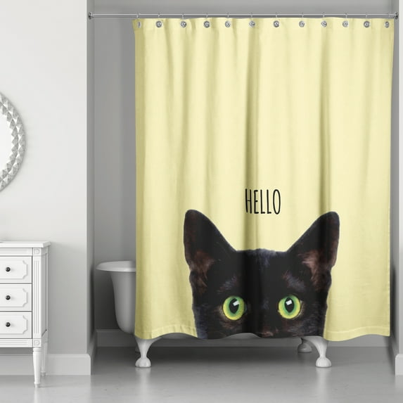 Creative Products Yellow Hello Kitty 71x74 Shower Curtain