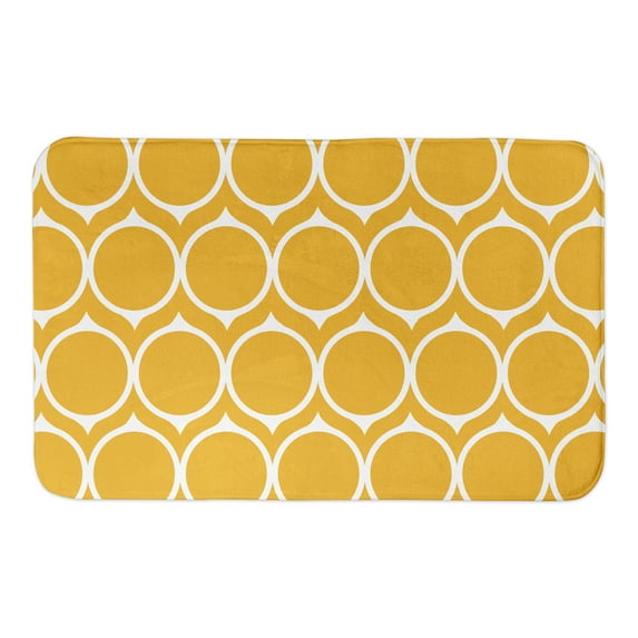 Creative Products Yellow Mid Mod Circles 34x21 Bath Mat