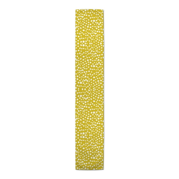 Creative Products Yellow Painted Spots 16 x 72 Cotton Twill Table Runner