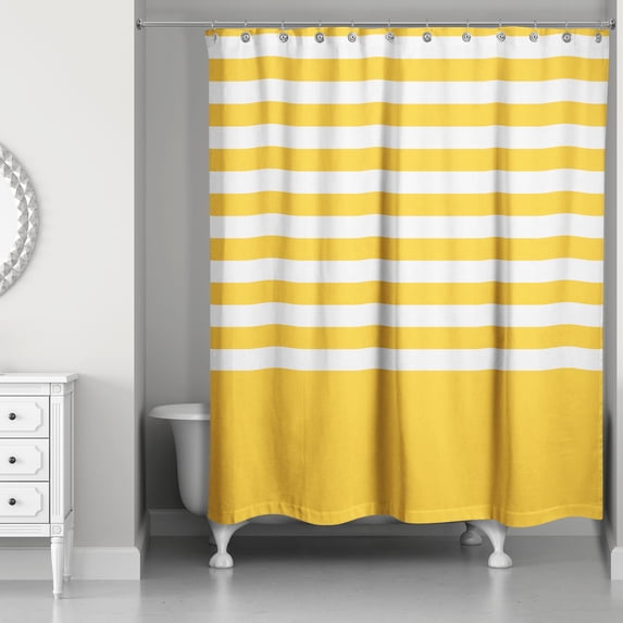 Creative Products Yellow Stripes 71x74 Shower Curtain