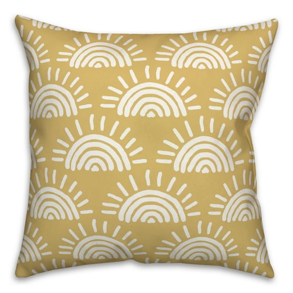 Creative Products Yellow Sun Pattern 18 x 18 Spun Poly Pillow