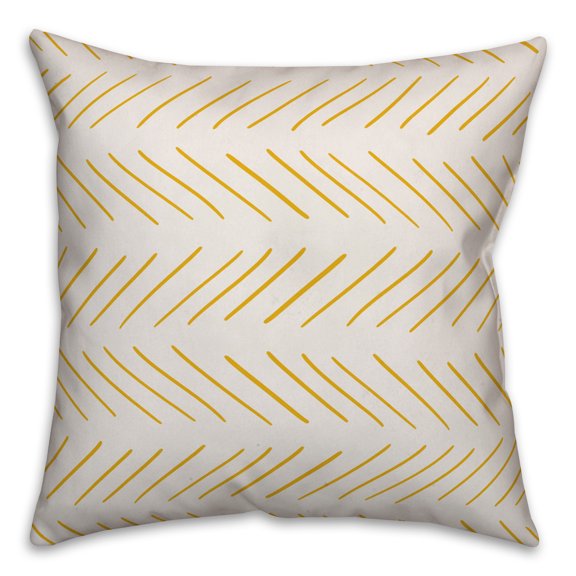 Creative Products Yellow and White Modern Chevron 18x18 Spun Poly Pillow