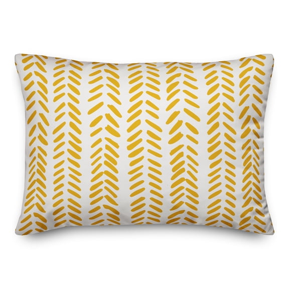 Creative Products Yellow and White Modern Herringbone 14x20 Spun Poly Pillow