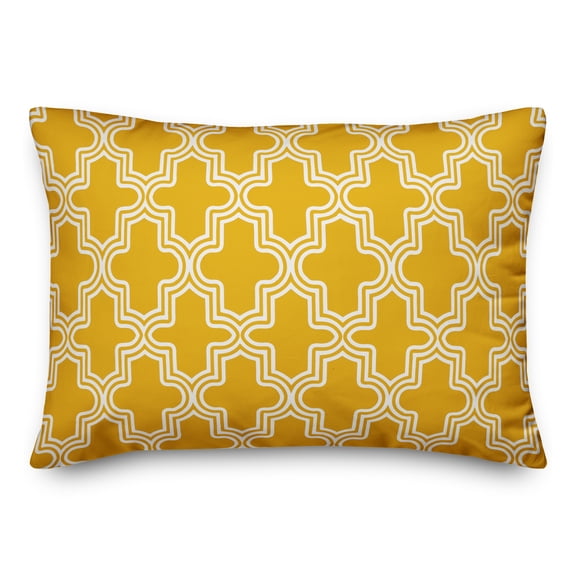 Creative Products Yellow and White Moroccan Tile 14x20 Spun Poly Pillow