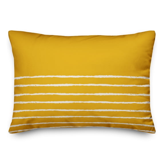 Creative Products Yellow and White Sketch Stripes 14x20 Spun Poly Pillow