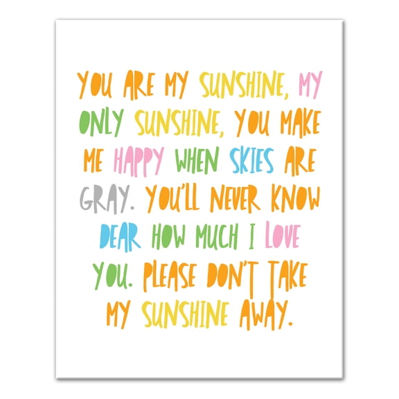 Creative Products You Are My Sunshine 16x20 Canvas Wall Art