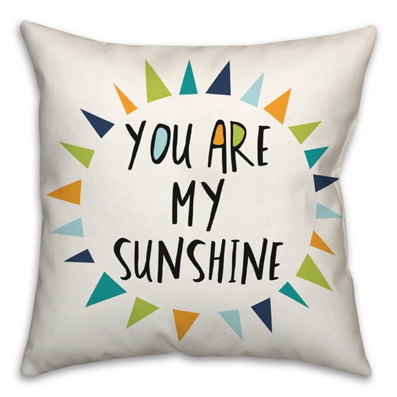 Creative Products You Are My Sunshine Cool Tones Design 16 x 16 Spun Poly Pillow
