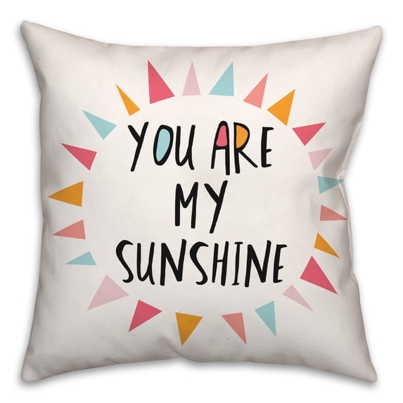 Creative Products You Are My Sunshine Pastel Tones Design 16 x 16 Spun Poly Pillow