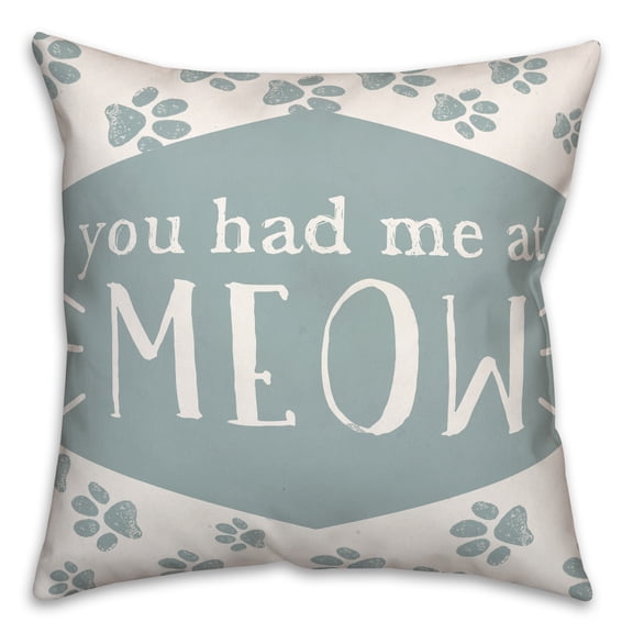 Creative Products You Had Me at Meow 18x18 Throw Pillow