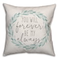 thumbnail image 1 of Creative Products You will forever be my always watercolor wreath 16x16 Spun Poly Pillow, 1 of 2