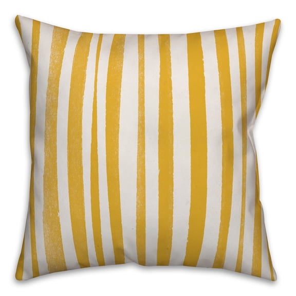 Creative Products Zebra Stripes in Yellow 16x16 Spun Poly Pillow