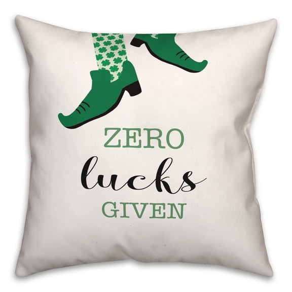 Creative Products Zero Lucks Given 16 x 16 Spun Poly Pillow