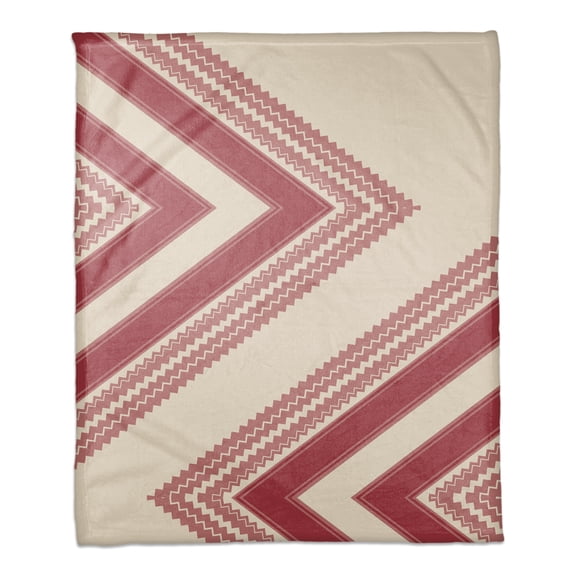 Creative Products Zig Zag Cream Pink 50x60 Coral Fleece Blanket