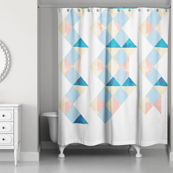 Creative Products Zig Zag Squares 71x74 Shower Curtain