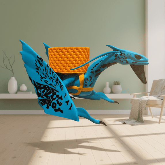 Creative Pterosaur Popcorn Holder Statue Container | Realistic Avaatar Banshee Design with Intricate Details | Cool Office Desk Accessory and Gift for Collectors