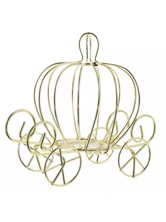 Creative Pumpkin Carriage Decor Golden Candy Box Pumpkin Cart Metal Candy Box NEW