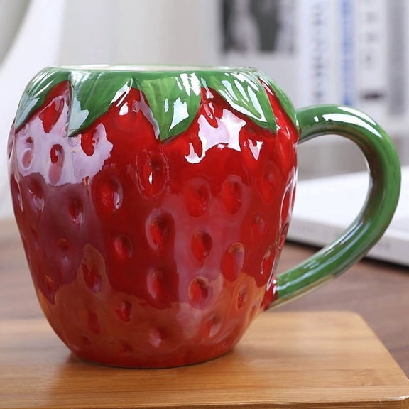 Creative Pumpkin-Shaped Ceramic Mug 450ml Cute Fruit Design Coffee Tea Cup for Home Office Kitchen