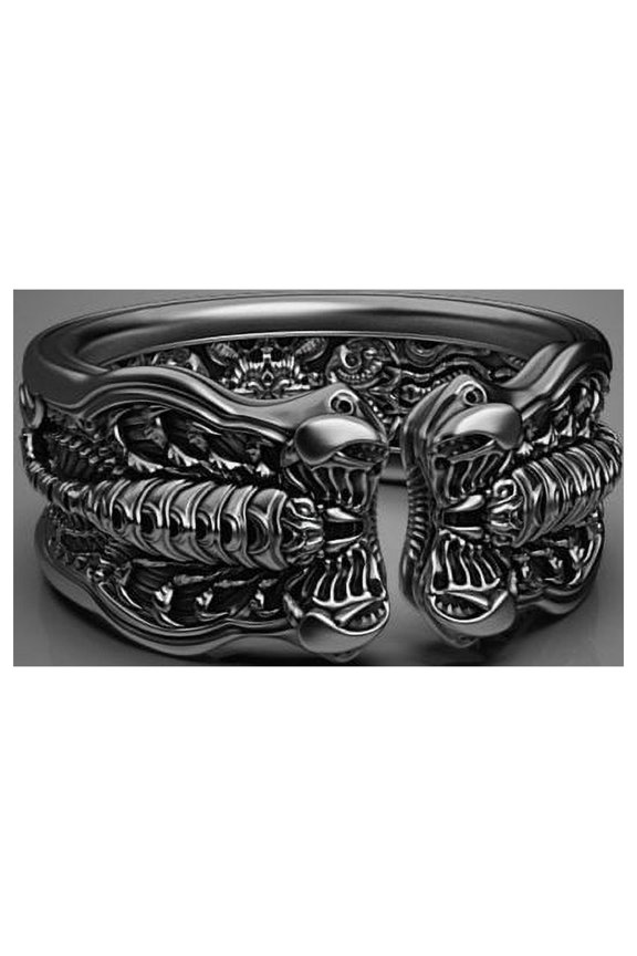 Creative Punk Scorpion Shape Open Black Gold Ring