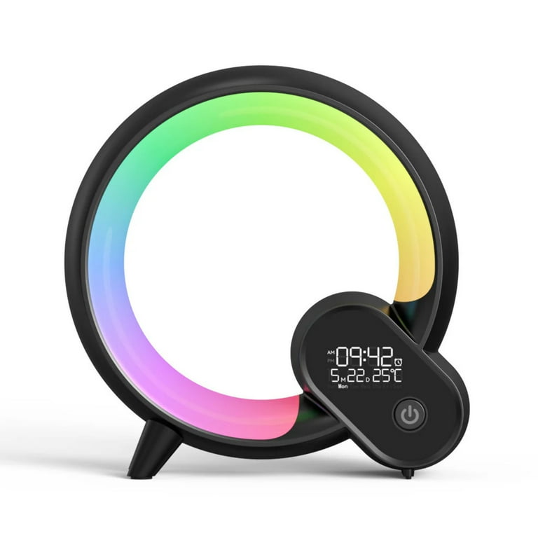 Creative Q Light Analog Sunrise Digital Display Alarm Clock Bluetooth Audio Intelligent Wake-up Q Colorful Atmosphere Light Creative Q Light Analog Sunrise Digital Display Alarm Clock Bluetooth Audio Intelligent Wake-up Q Colorful Atmosphere Light