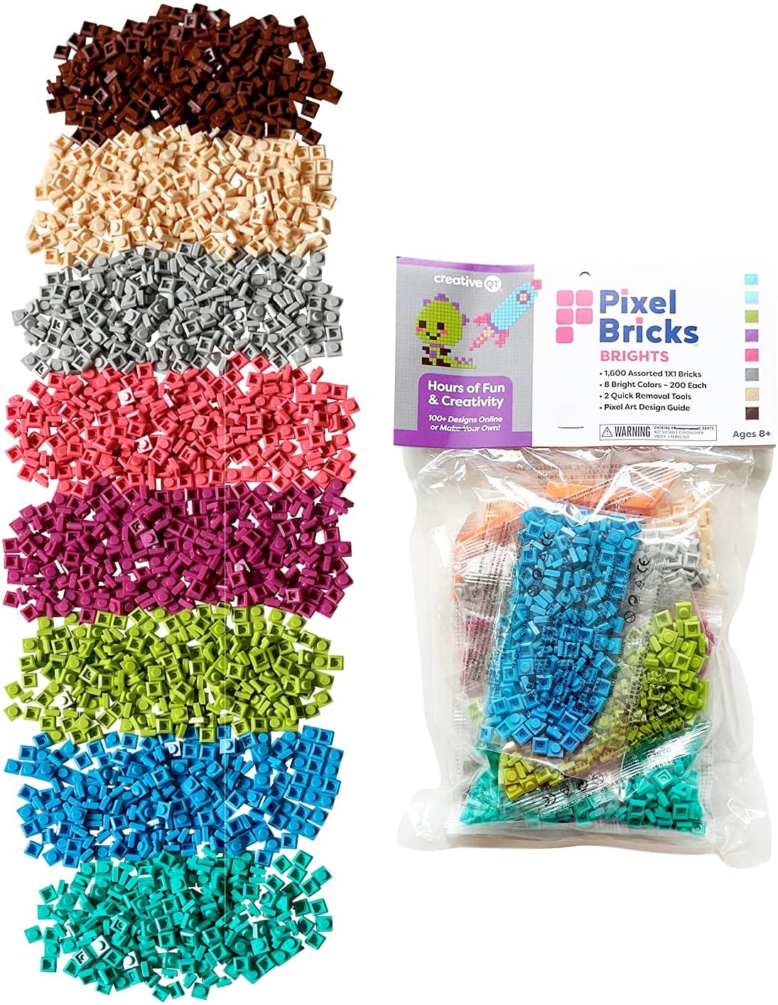 Creative QT STEM Pixel Bricks Mosaic Kit for Adults & Teens: 1600 1x1 ...