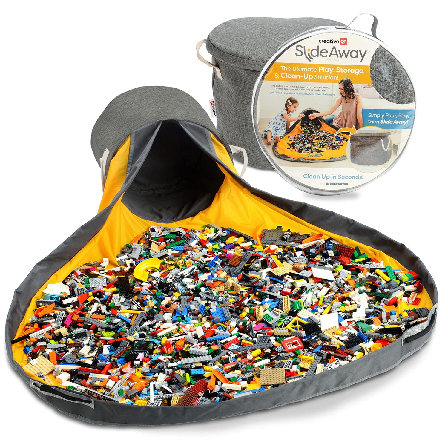 Creative QT SlideAway Toy Storage Organizer & Play Mat for Kids