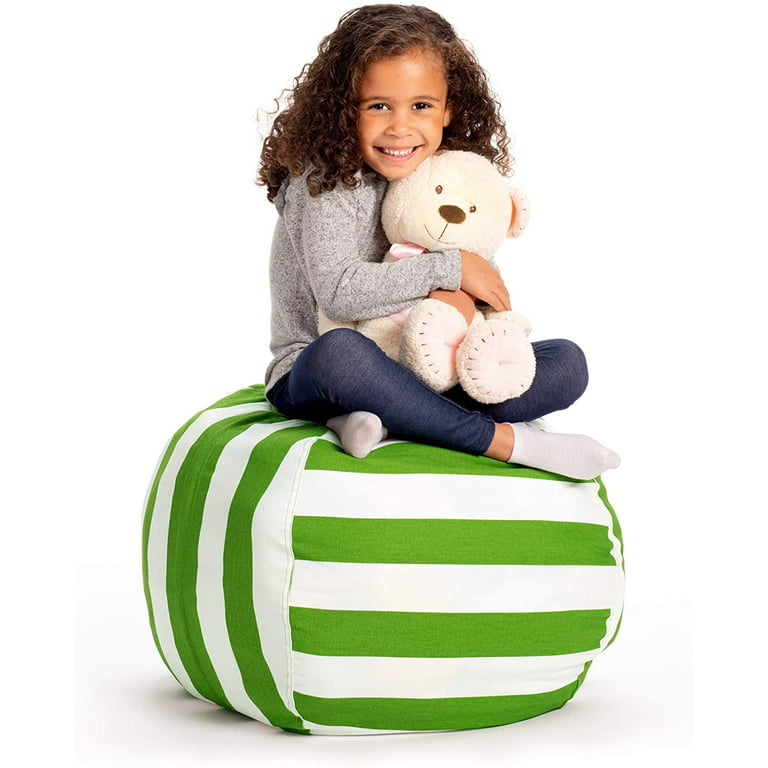 Small White Furry Refillable Bean Bag Chair for Kids and Teens