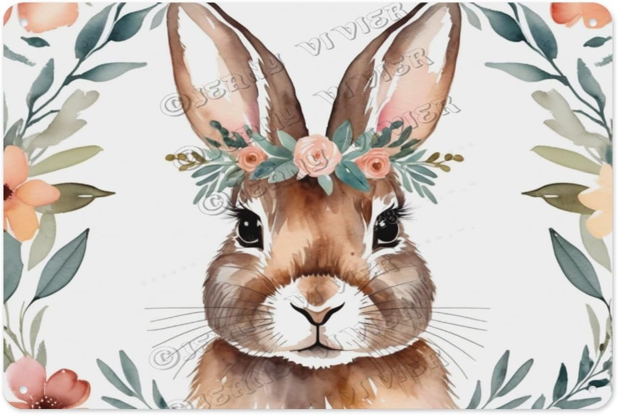 Creative Rabbit Aluminum Metal Sign, 8 x 12 Inches, Adds Personality to ...