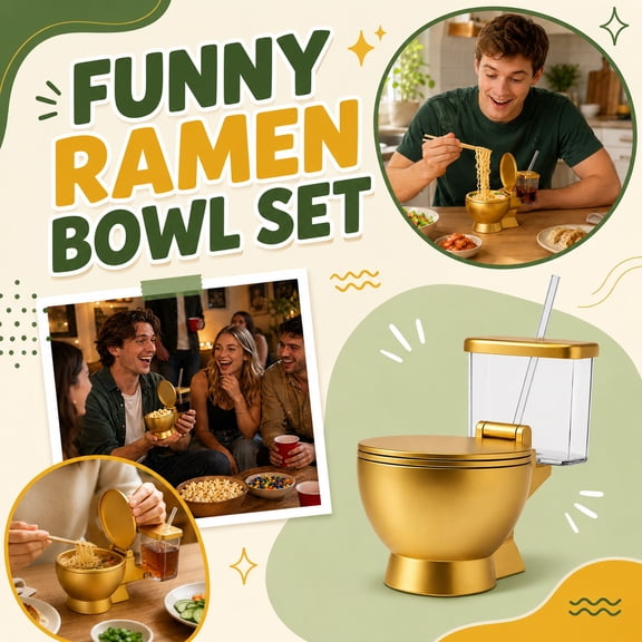 Creative Ramen Noodle Sculpted Piece Set, Adult Prank, Novelty Cup, Holiday Party, Festive Decor, Playful Toilet Shaped Eating and Drinking Set That Doubles As Eye-Catching Party