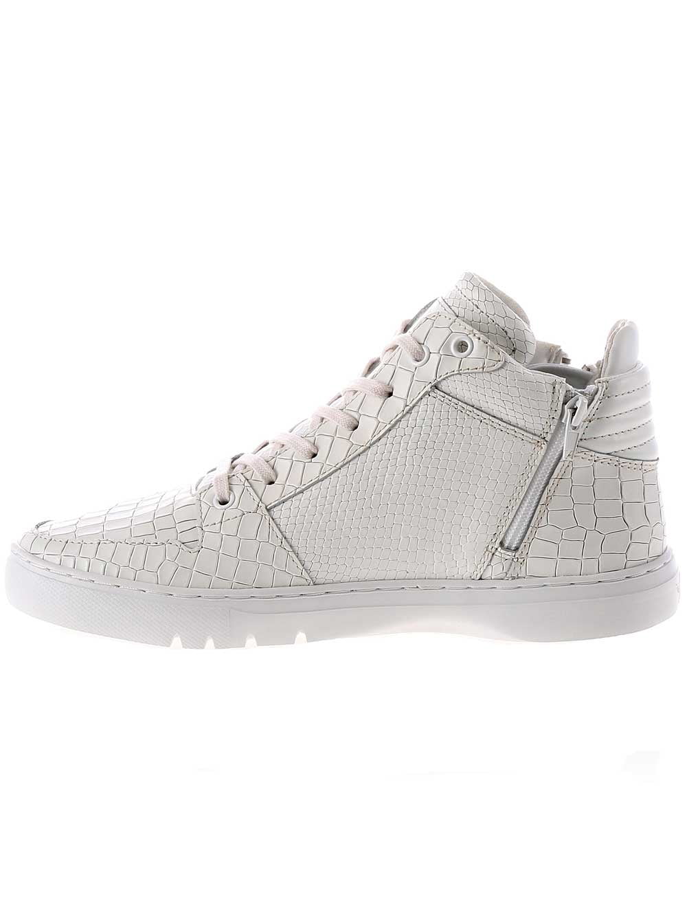 Creative Recreation Adonis Mid Sneakers in White Croc Snake 