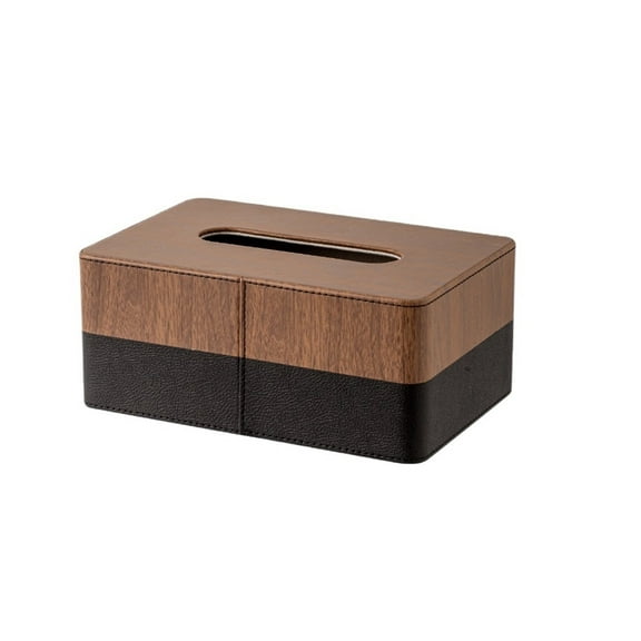 Creative Rectangular Living Room Napkin Facial Dispenser Leather Magnetic Desktop Tissue Box