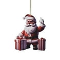 Creative Red Santa Car Tree Pendant Fun Hanging Decor for Christmas
