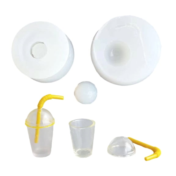 Creative Resin Art Mini Crafts Silicone Mold Set Teas Cup Accessories For Bubble Teas Cup Straw Replicas Making Projects