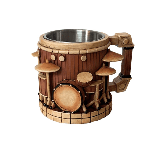 Creative Resin Drum set Mug , Breakfast Morning Mug Coffe Cup,Cartoon Coffee cup-6.76 oz(Drum set)