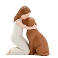 thumbnail image 1 of Creative Resin Figurine of Girl Hugging Dog - Brown Decorative Sculpture for Home, Garden, Desk, Gift Giving - Ideal for Living Room, Bedroom, Office, Patio, Tabletop Display, 1 of 8