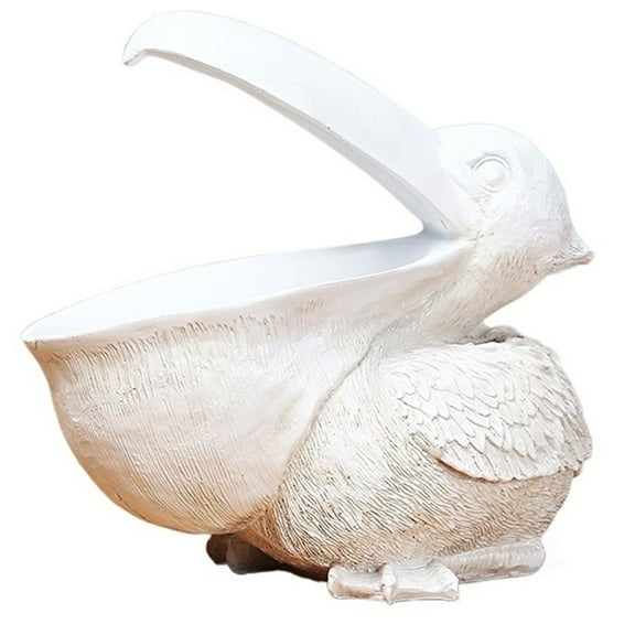 Creative Resin Pelicans Bird Figurines with Open Bowl for Key Candy Snacks Jewelry