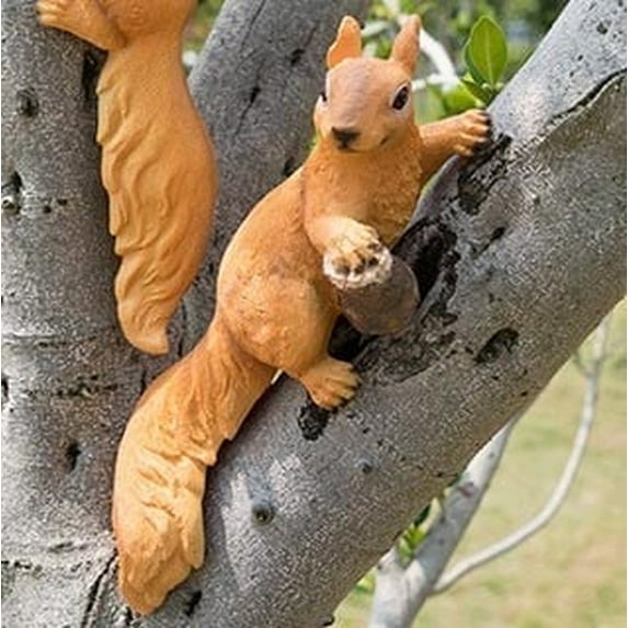Creative Resin Squirrel Garden Decoration Home Outdoor Accessories Ornaments Resin Squirrel Garden Statue,Outdoor Hanging Tree Ornaments Simulated Squirrels Statues for Garden Yard Patio Decor