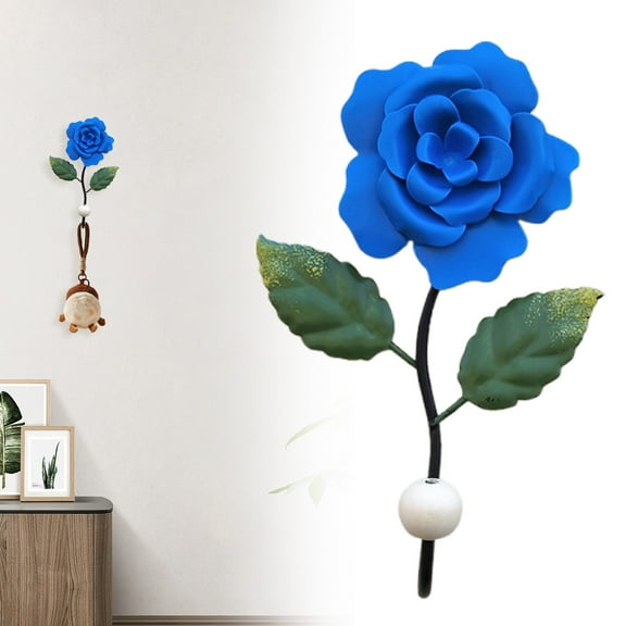 Creative Resin Wall Hooks Wall Mounted Art Flower Hook Hand Painted Hanging Coat / Hat /Key/ Towel Hooks Household hooks